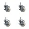 Service Caster 3'' Nylon Wheel Swivel 7/16'' Grip Ring Stem Caster Set with Brake, 4PK SCC-GR20S314-NYS-TLB-716138-4 - alternate 1